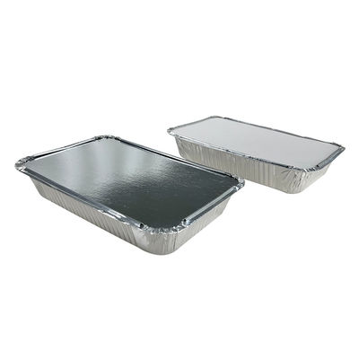 Τροφίμων Oem Takeaway συσκευασία Δίσκοι Fast Food δοχείο ορθογώνιο ψήσιμο αλουμινένιο φύλλο κατσαρόλες με κάλυμμα