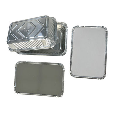 Τροφίμων Oem Takeaway συσκευασία Δίσκοι Fast Food δοχείο ορθογώνιο ψήσιμο αλουμινένιο φύλλο κατσαρόλες με κάλυμμα