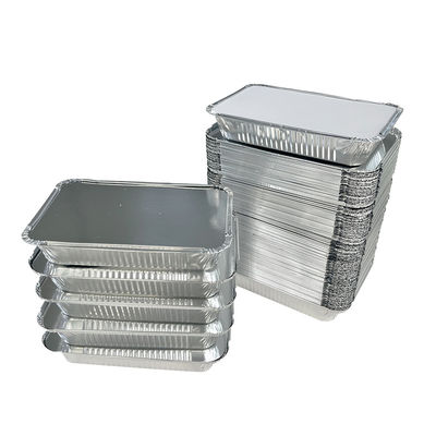 Τροφίμων Oem Takeaway συσκευασία Δίσκοι Fast Food δοχείο ορθογώνιο ψήσιμο αλουμινένιο φύλλο κατσαρόλες με κάλυμμα