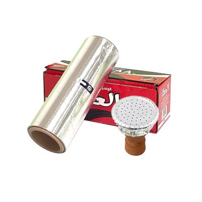 Ελαφρύ χρώμα ασημένιο αλουμινένιο φύλλο Hookah Shisha Roll με γραμμή κοπής και τρύπες 145mm*145mm